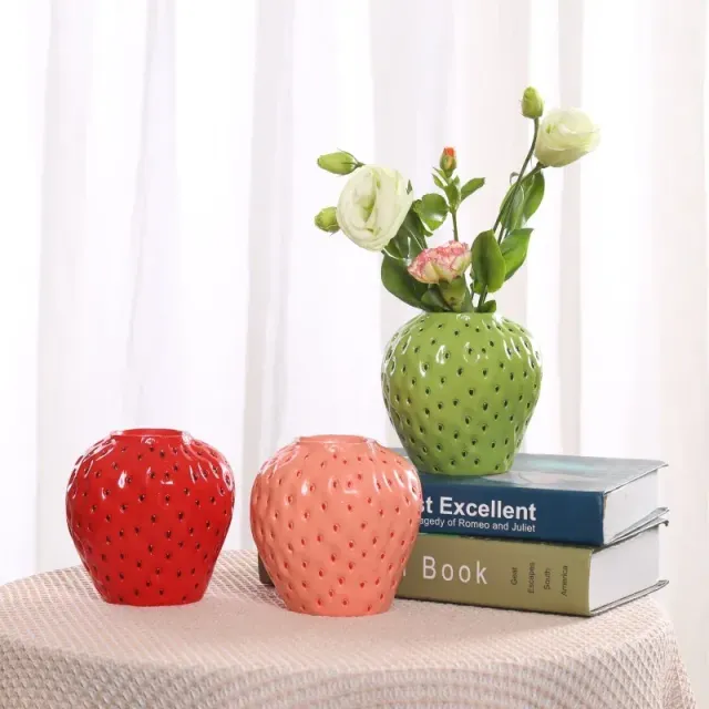 Handmade resin strawberry vase