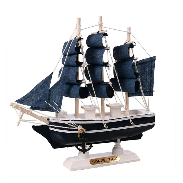 Wooden model sailing ship