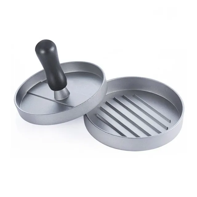 Practical stainless steel form for shaping minced meat into a burger