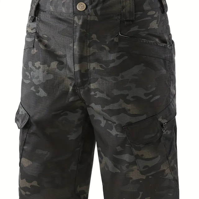 Male multifunctional tactical shorts - waterproof outdoor cargo shorts with pockets, ideal for hiking and trekking