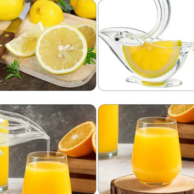 Practical citrus moon juicer - ideal for use on steaks and sauces