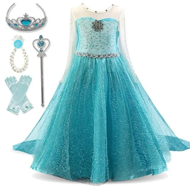 Girls Frozen Princess Costume