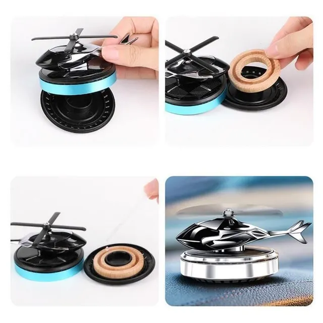 Solar Powered Car Air Freshener - Rotating Helicopter