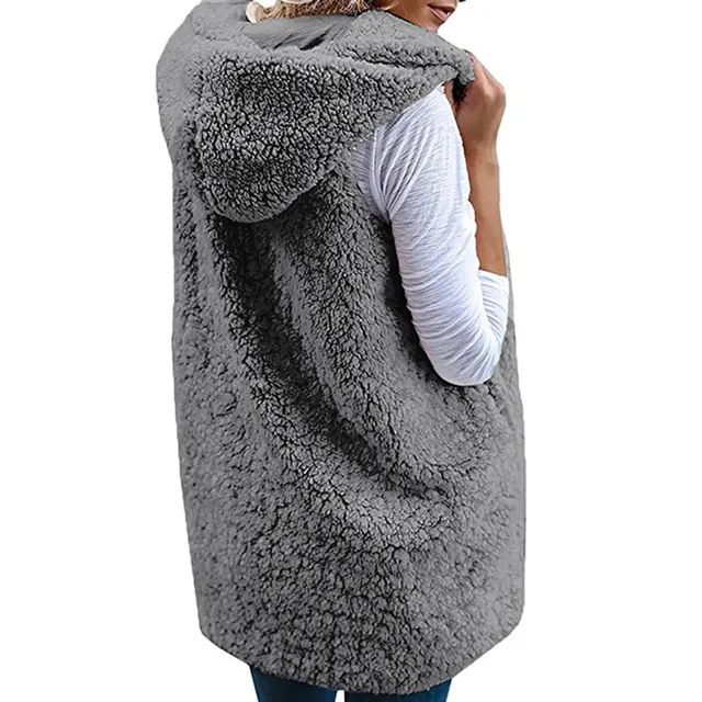 Women's furry vest Julien - grey