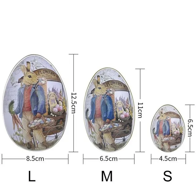Praktikus tojás alakú cukorkásdobozok húsvéti motívummal