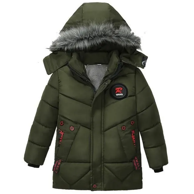 Children's long winter jacket r-green 2t