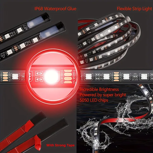 Set of LED chassis for cars, SUVs and trucks with application and remote control
