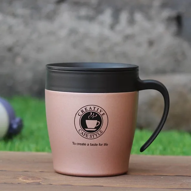 Coffee thermo mug with CafeStyle handle