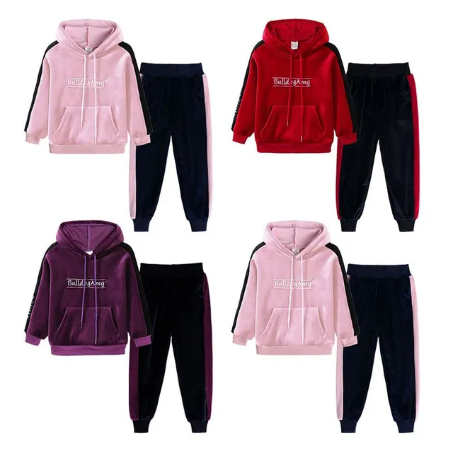 Girls warm velvet tracksuit