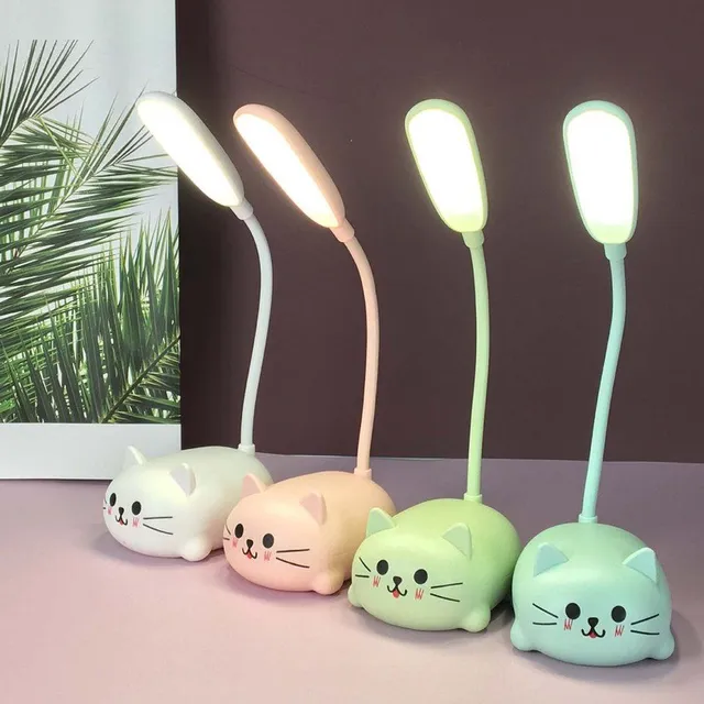 Roztomilá stolová lampa pre deti v tvare mačky Kawaii