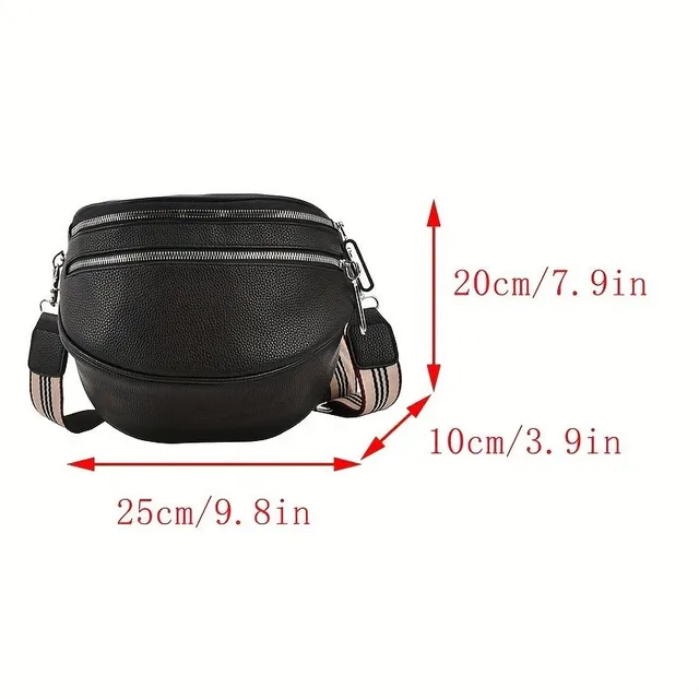 Fashionable women's fanny pack with double zipper