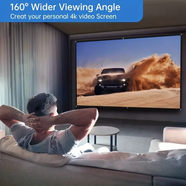 Projekčná obrazovka 381,0 cm 16:9 HD skladacie prenosné filmové plátno odolné proti vráskam Vhodné pre domáce vonkajšie použitie v interiéri Obojstranná projekcia