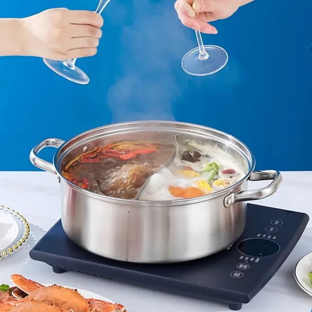 304 stainless steel fondue pot, reinforced hot pot, large capacity