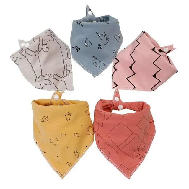 Soft cotton baby bib 5 pcs