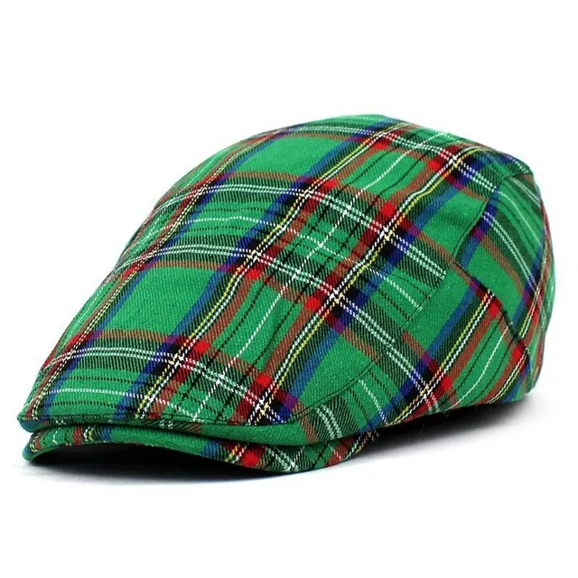 Men's beret - fashion cap in British plaid pattern - hat for stylish men