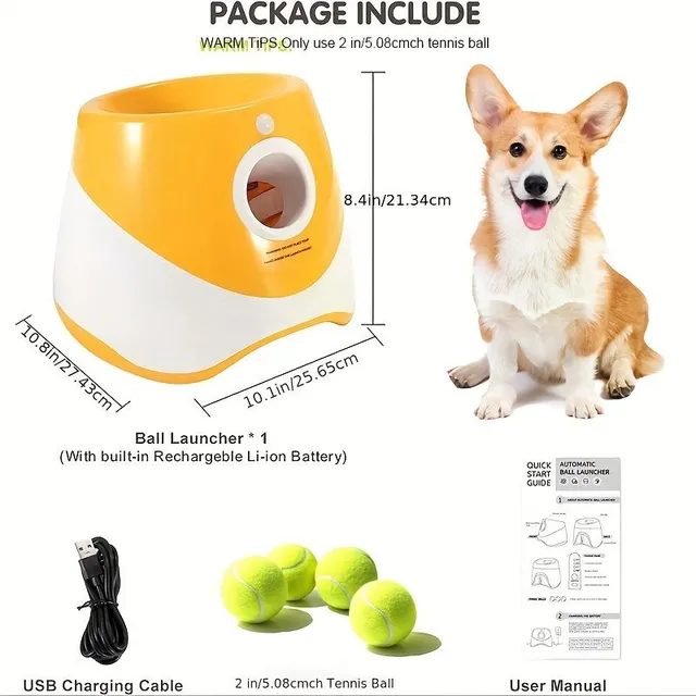 Automatic ball thrower for dogs - Interactive toy for fetching and exercising