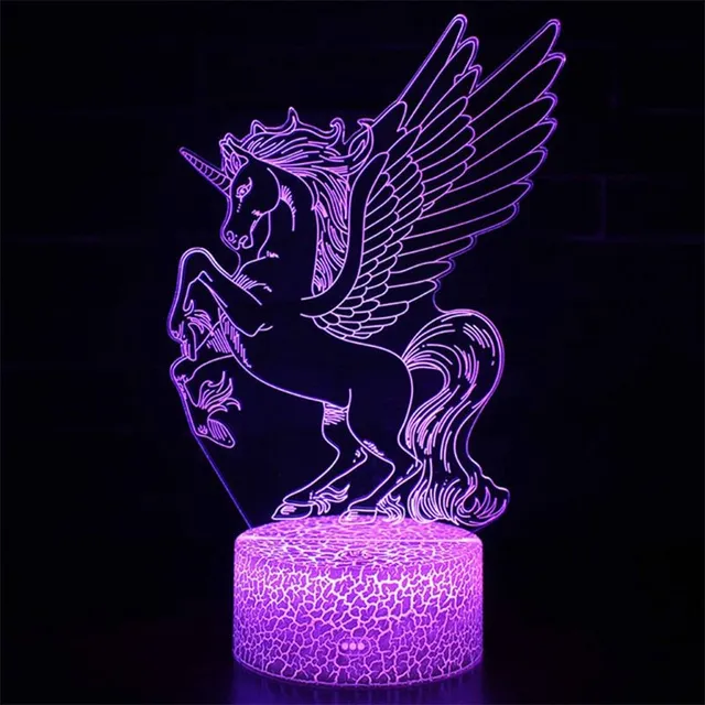 Creative 3D lamp in the shape of a unicorn