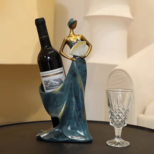 Držiteľ vína vo forme tanečníka - dekorácia zo živice do vinárne alebo do stola