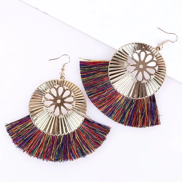 Women's hanger earrings with tassel G580