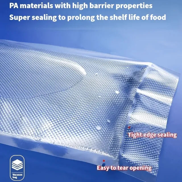 Pungă vidare texturată pentru alimente - Vidare industrială, pungă plastic comprimabilă și etanșă, pungă cu plasă pentru prospețime
