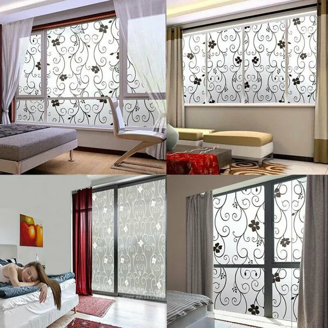 Samolepicí okenní tapeta s elegantním květinovým vzorem