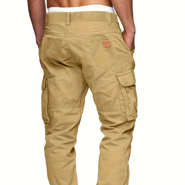 Men's cargo pants made of solid cotton with multiple pockets for every wear, to work and outdoors