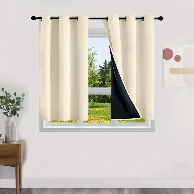 Blackout curtains with no pattern with thermal lining - Energy saving, privacy and style for living room, bedroom, kitchen and bathroom