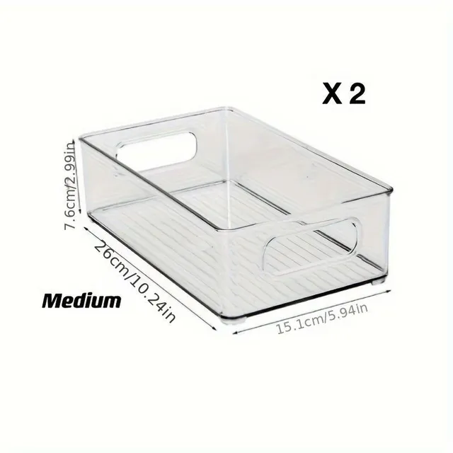 2/4/6pcs Storage boxes for fridge with transparent walls and handles