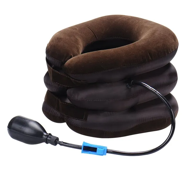 Inflatable massage collar around the neck