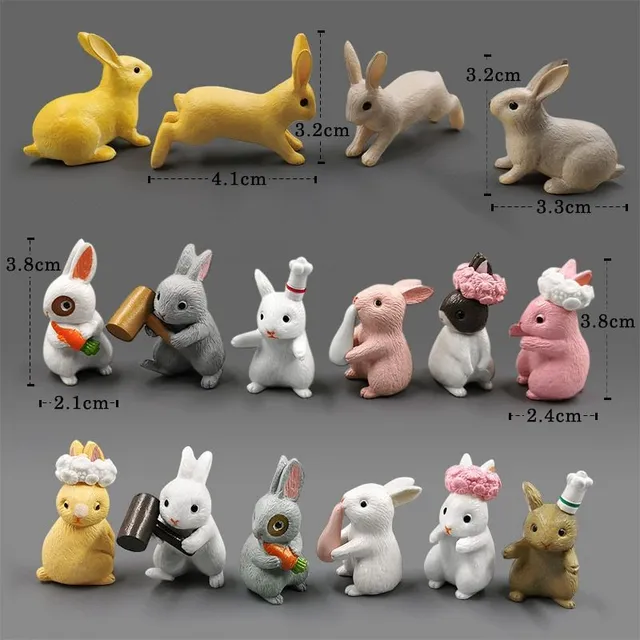 Figurine din ceramică cu iepurași de Paște