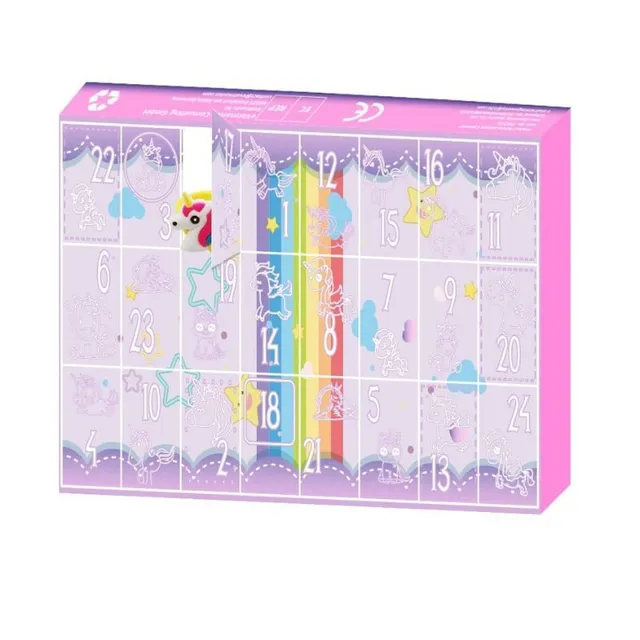 Cute Christmas advent calendar with Unicorn motif