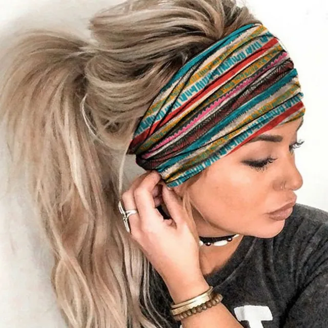 Women's wide fabric multicoloured headband 24