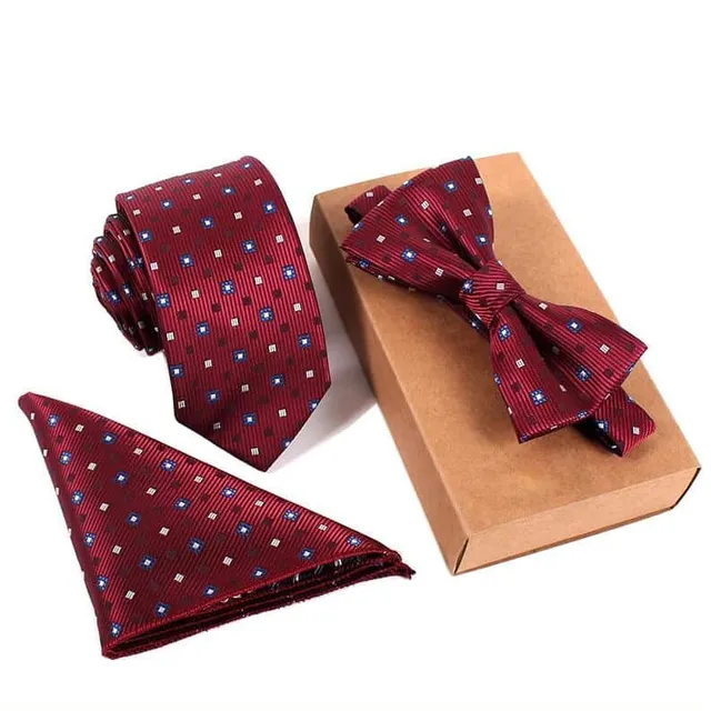 Męski zestaw stylowy Gusleson| Krawat, muszka, chusteczka do nosa