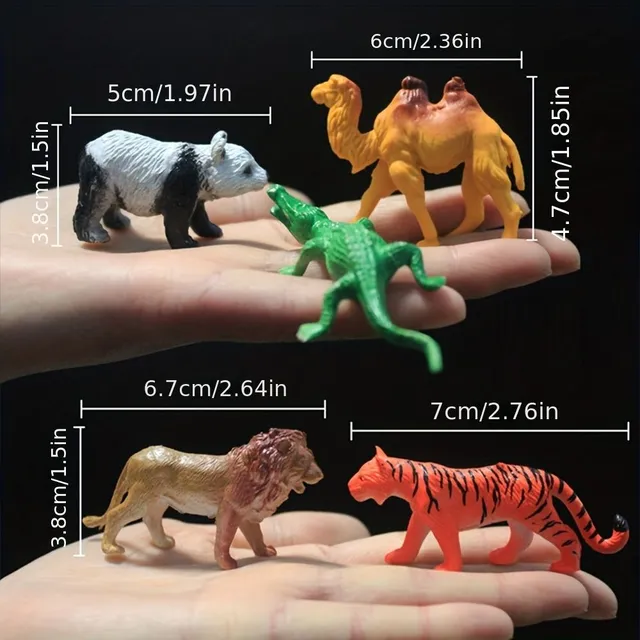 53 figurine miniaturale de animale din junglă