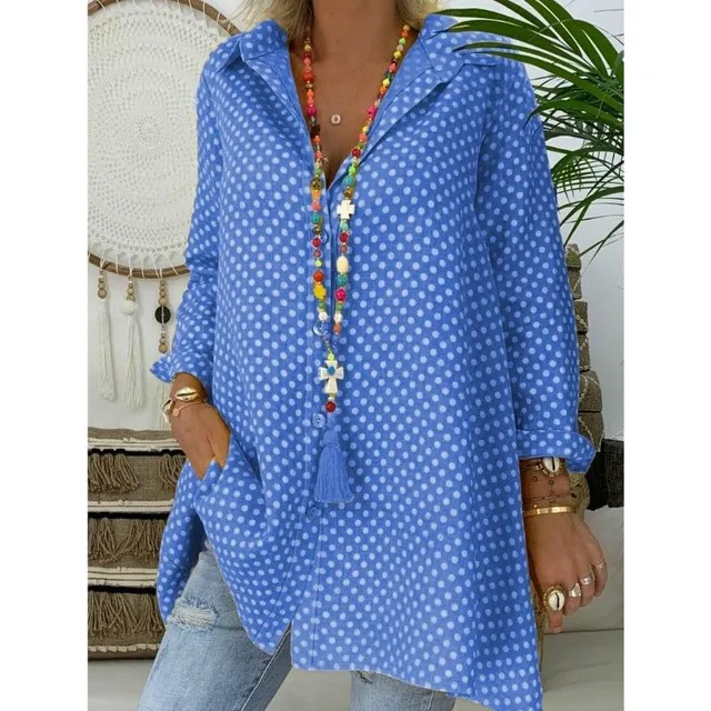 Women's shirt polka dots Linda Red Augustine modra s