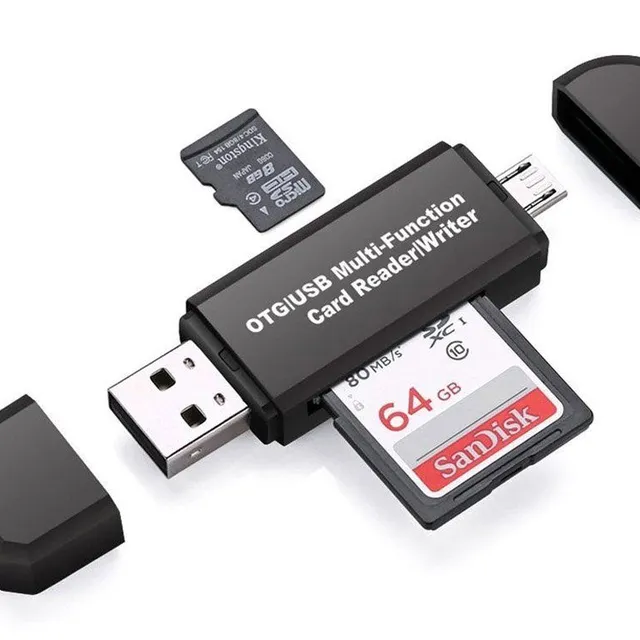 Többfunkciós OTG memóriakártya-olvasó + USB portok