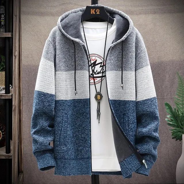 Men's stylish warm sweatshirt with plush lining