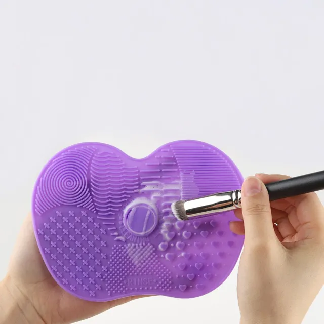 Silikonová jednobarevná podložka na čištění make-upových štětců