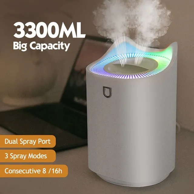 Air humidifier with backlight - Great capacity, cool fog