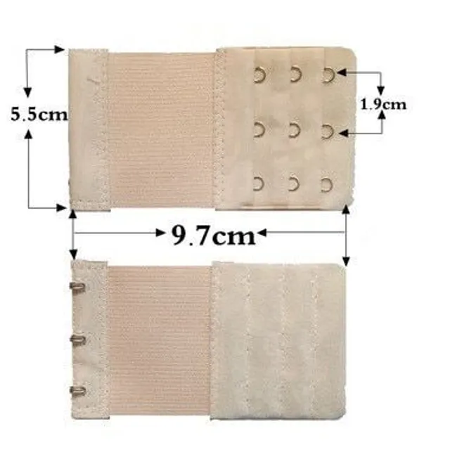 Textilné predĺženie obvodu podprsenky s háčikmi