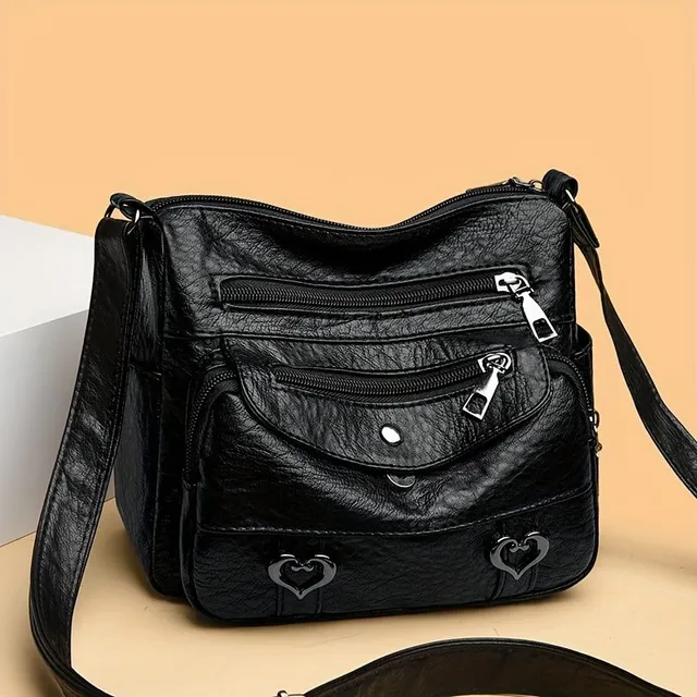 Tschechische stilvolle Crossbody-Tasche mit Herzanhänger für Frauen