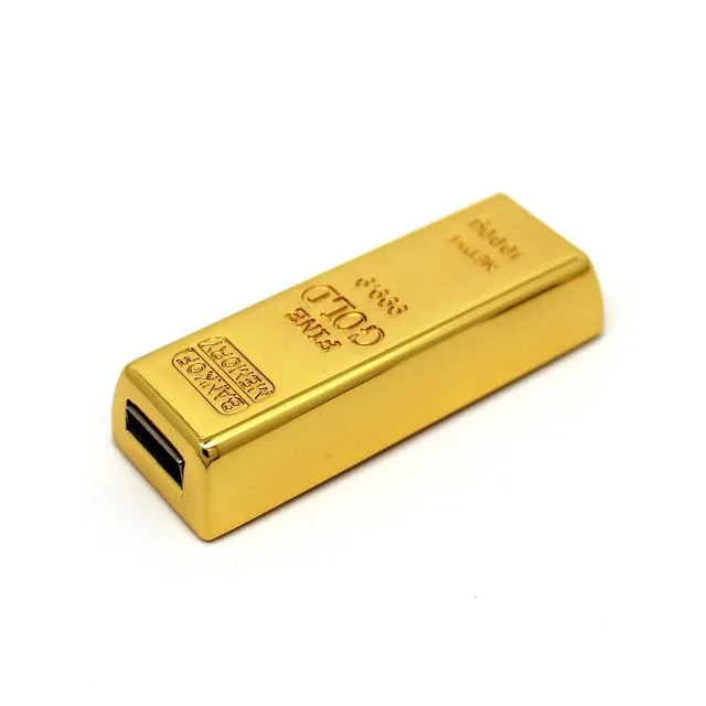 USB flash drive in the shape of a gold brick