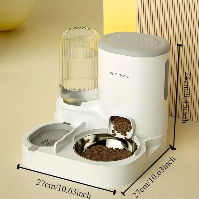 Automatic feeder and water for pets with stainless steel bowls