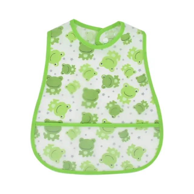 Children's impervious adjustable cotton bib with cartoon motifs