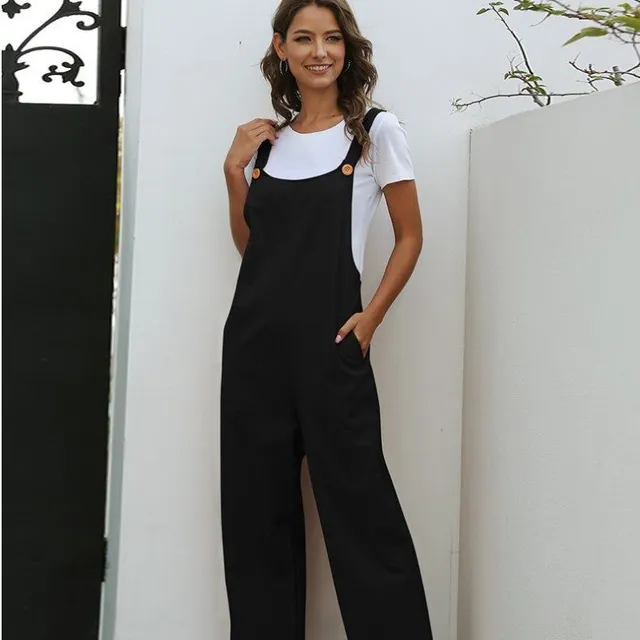 European and American retro casual long pants with bib overalls