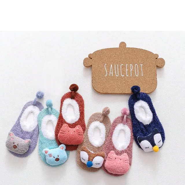 Warm baby socks with antislip for learning walking
