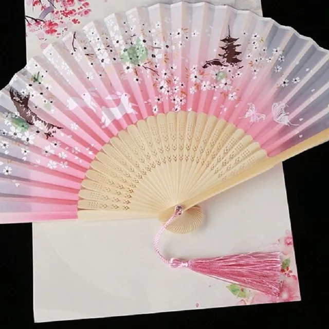 Japanese fan with floral motif