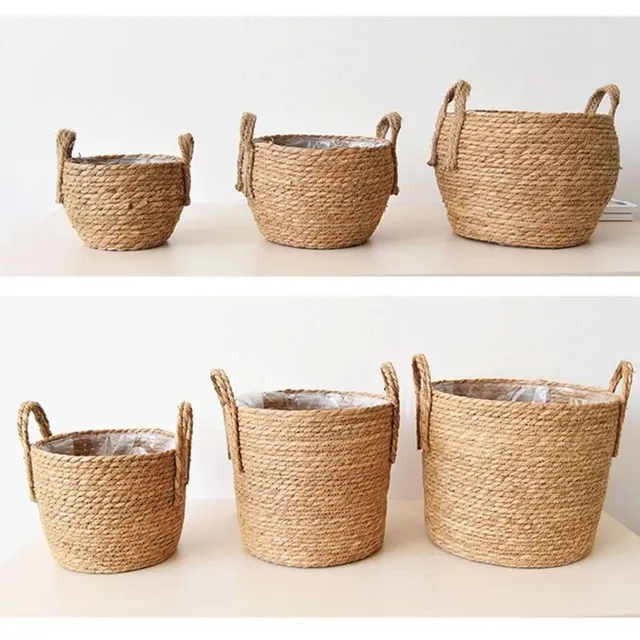 Straw flower pot