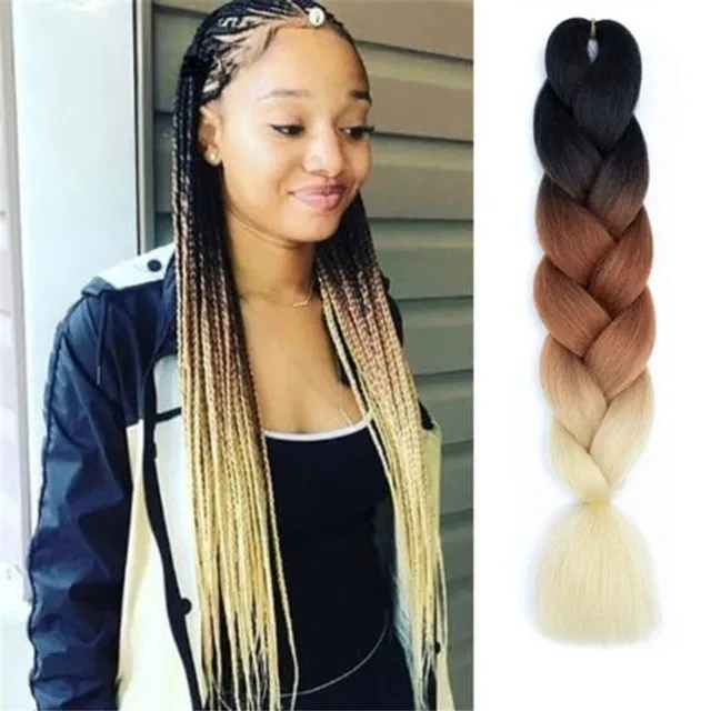 Multicoloured kanekalon hair on braids - multiple colours