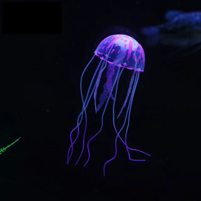 Lighting artificial jellyfish into the aquarium - decoration